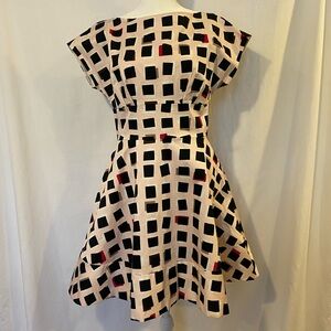 Kate Spade size 6 New York Abstract Sweets short sleeve cotton back zip dress